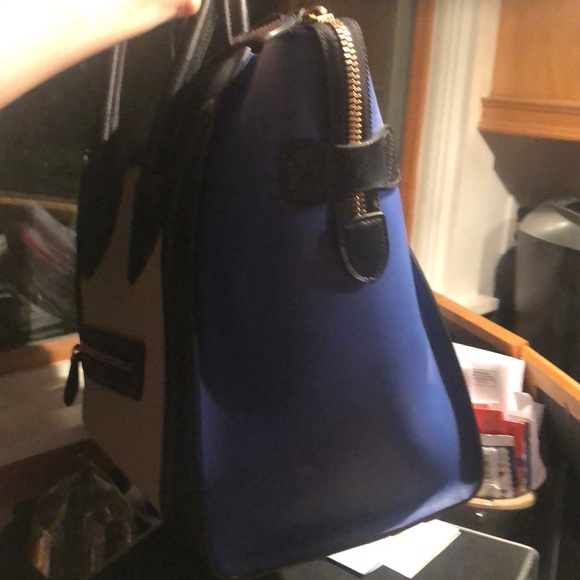 Celine tricolor tote in blue and beige. - Picture 7 of 8